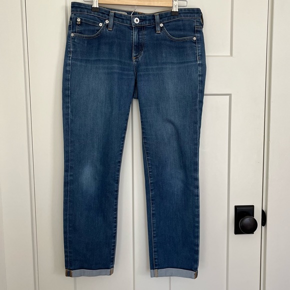 AG Adriano Goldshmied The Stilt Roll Up Cigarette Crop Roll Up Jeans - Picture 1 of 10